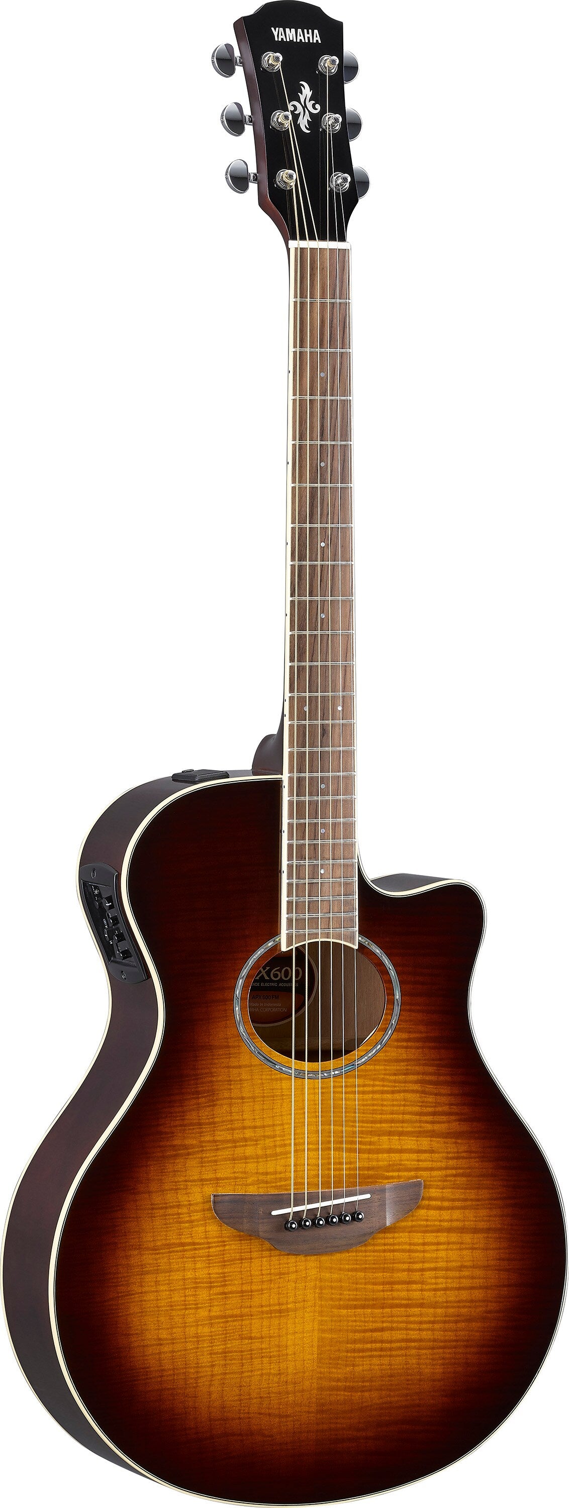 Yamaha APX600FM Tobacco Brown Sunburst Acoustic-Electric Guitar – Flamed Maple Style & Slim Stage Comfort