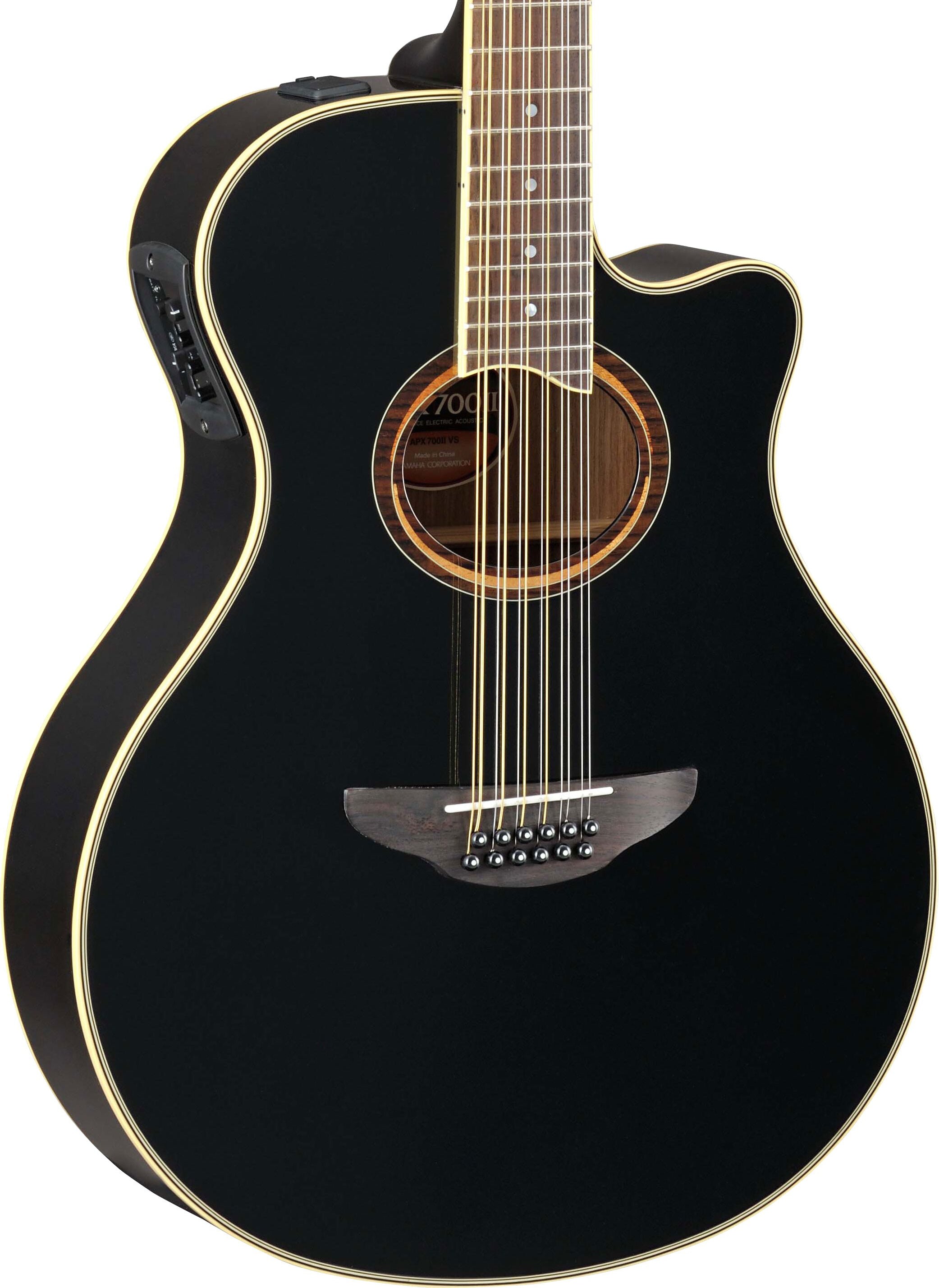 Yamaha APX700II-12 Black 12-String Acoustic-Electric Guitar – Slim Comfort & Stage-Ready Performance