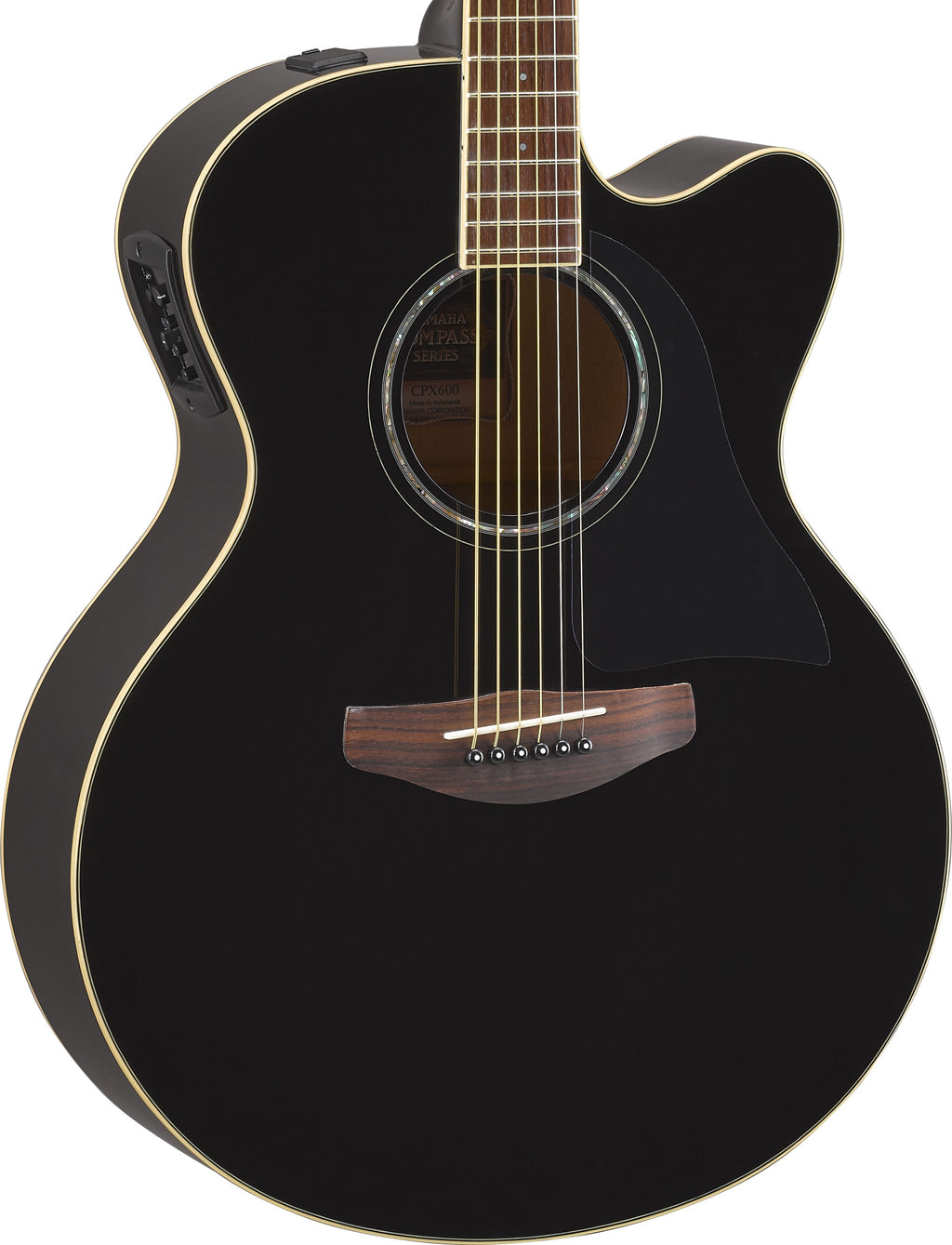 Yamaha CPX600 Black Acoustic-Electric Guitar – Powerful Projection & Stage-Ready Comfort