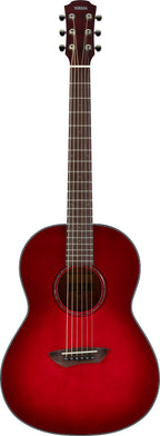 Yamaha CSF1M Crimson Red Burst Parlor Acoustic-Electric Guitar – Compact Comfort & Warm Acoustic Tone