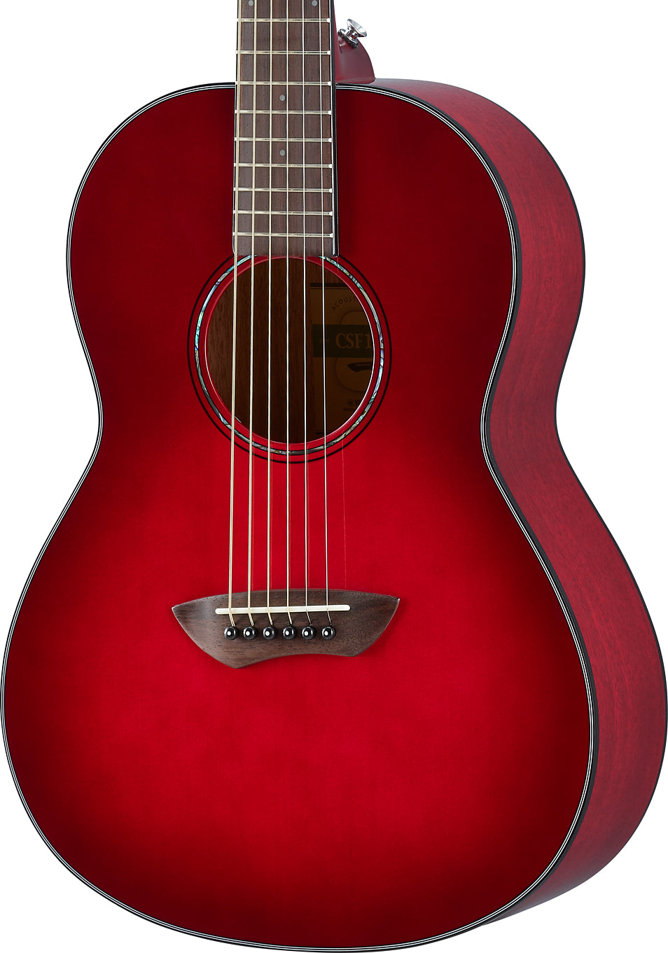 Yamaha CSF1M Crimson Red Burst Parlor Acoustic-Electric Guitar – Compact Comfort & Warm Acoustic Tone