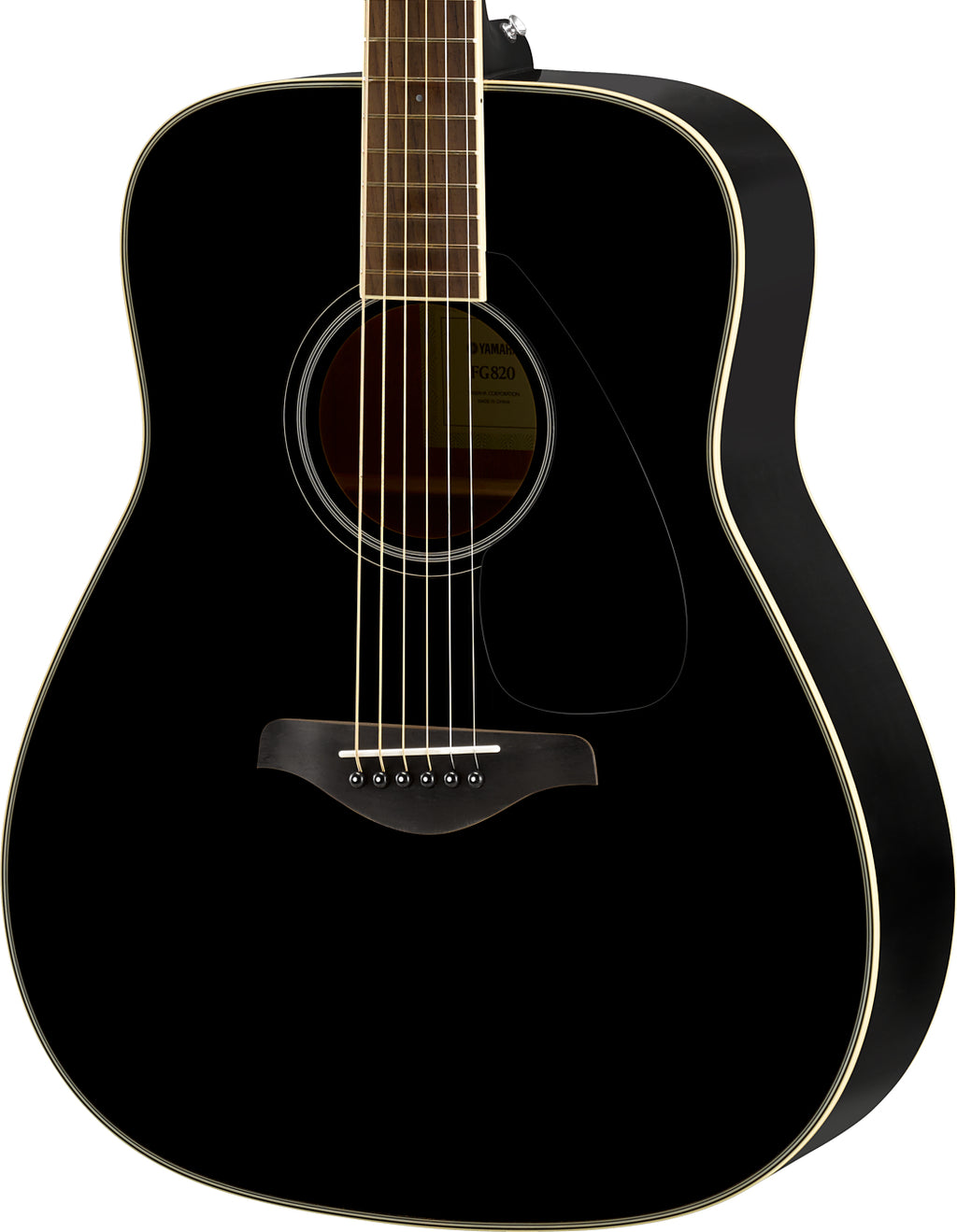 Yamaha FG820 Black Acoustic Guitar – Rich Projection & Warm Mahogany Tone