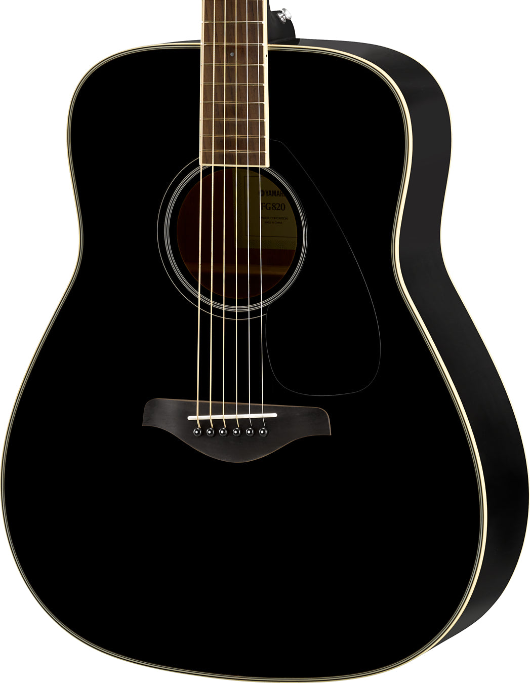 Yamaha FG820 Black Acoustic Guitar – Rich Projection & Warm Mahogany Tone