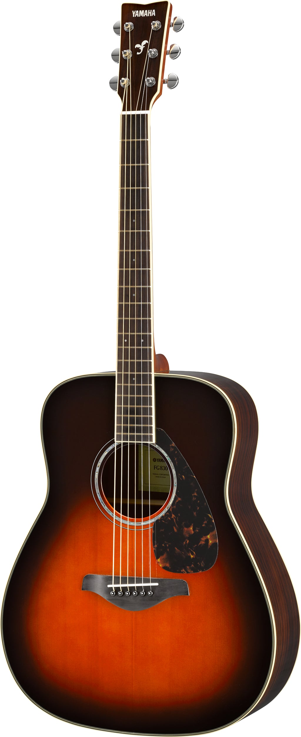 Yamaha FG830 Tobacco Brown Sunburst Acoustic Guitar – Rich Rosewood Tone & Powerful Projection