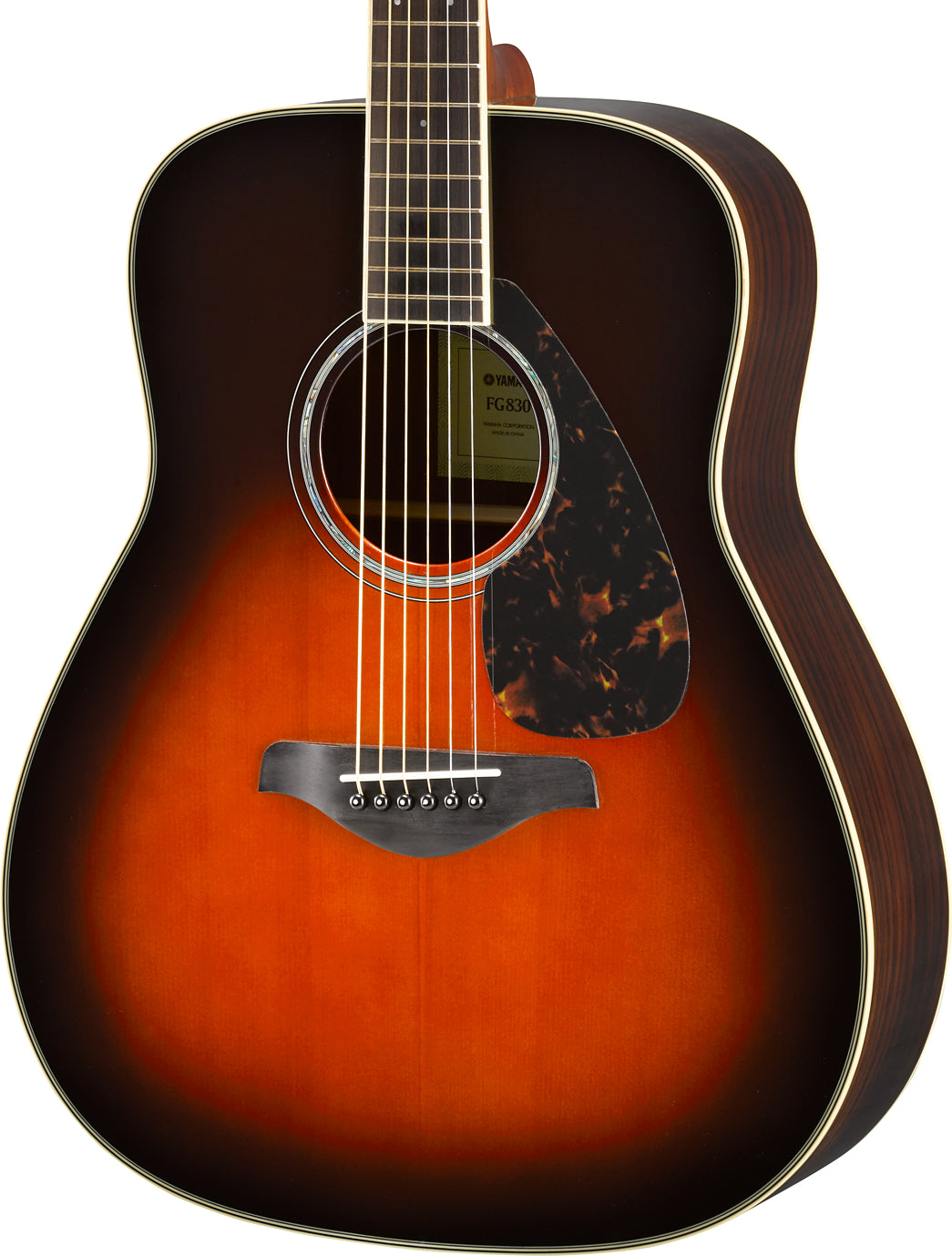 Yamaha FG830 Tobacco Brown Sunburst Acoustic Guitar – Rich Rosewood Tone & Powerful Projection