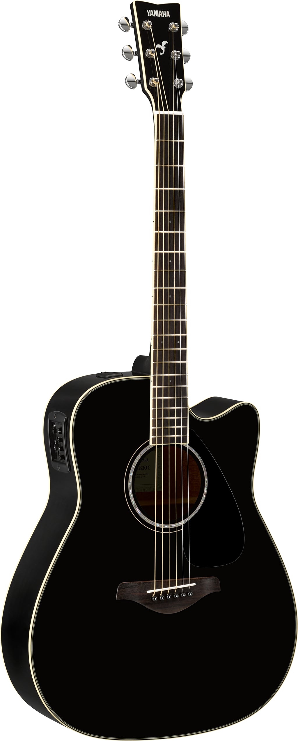Yamaha FGX830C Black Acoustic-Electric Guitar – Rosewood Depth & Professional Stage Tone
