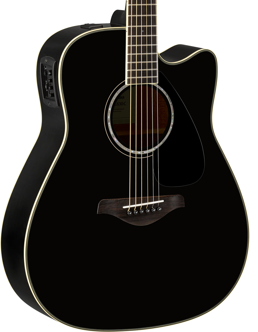 Yamaha FGX830C Black Acoustic-Electric Guitar – Rosewood Depth & Professional Stage Tone