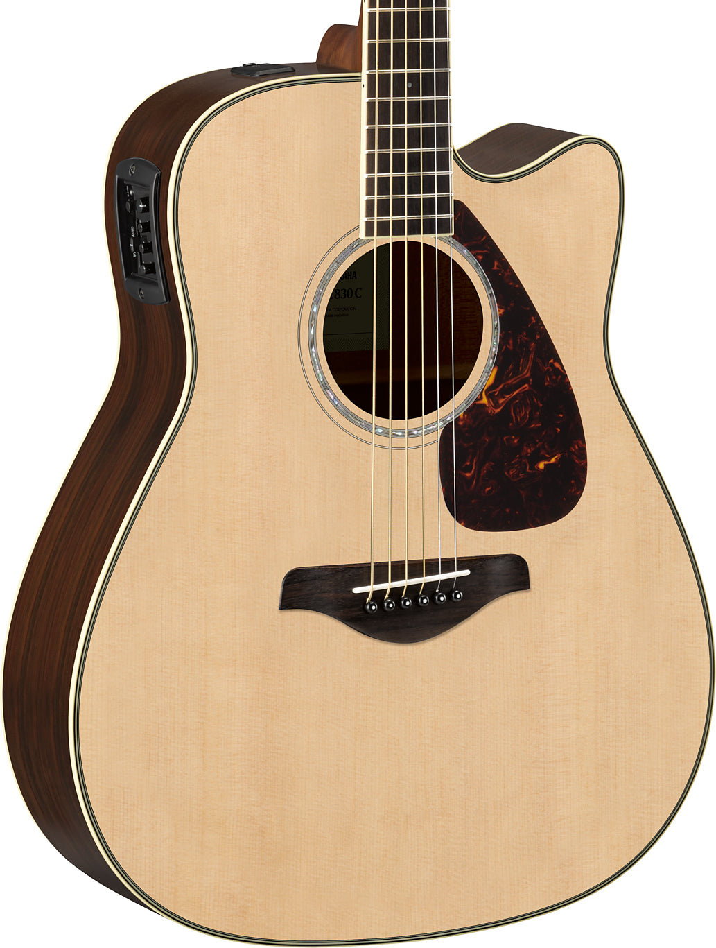 Yamaha FGX830C Natural Acoustic-Electric Guitar – Rosewood Depth & Professional Stage Tone
