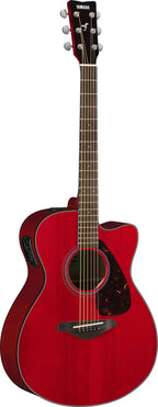 Yamaha FSX800C Ruby Red Concert Cutaway Acoustic-Electric Guitar – Balanced Tone & Stage-Ready Comfort