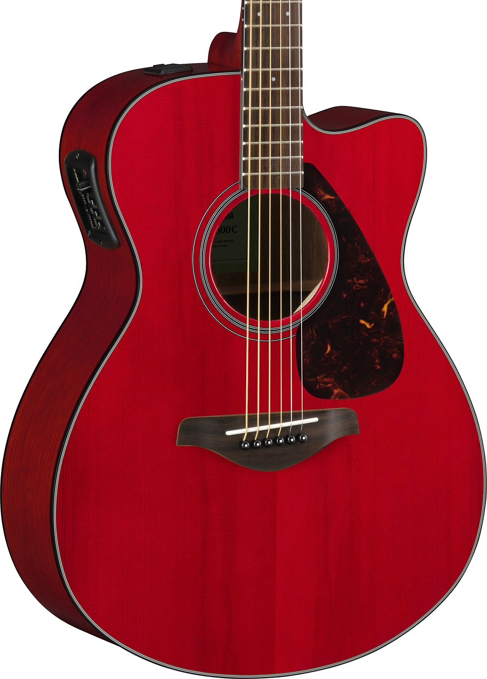 Yamaha FSX800C Ruby Red Concert Cutaway Acoustic-Electric Guitar – Balanced Tone & Stage-Ready Comfort