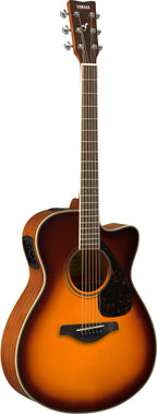Yamaha FSX820C Brown Sunburst Mahogany Concert Cutaway Acoustic-Electric Guitar – Warm Tone & Stage-Ready Comfort