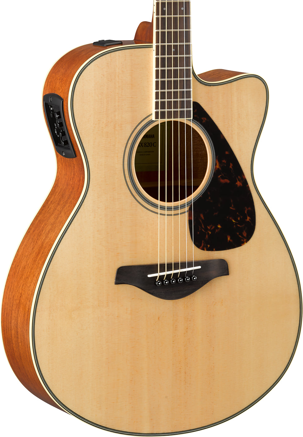 Yamaha FSX820C Natural Mahogany Concert Cutaway Acoustic-Electric Guitar – Warm Tone & Stage-Ready Comfort