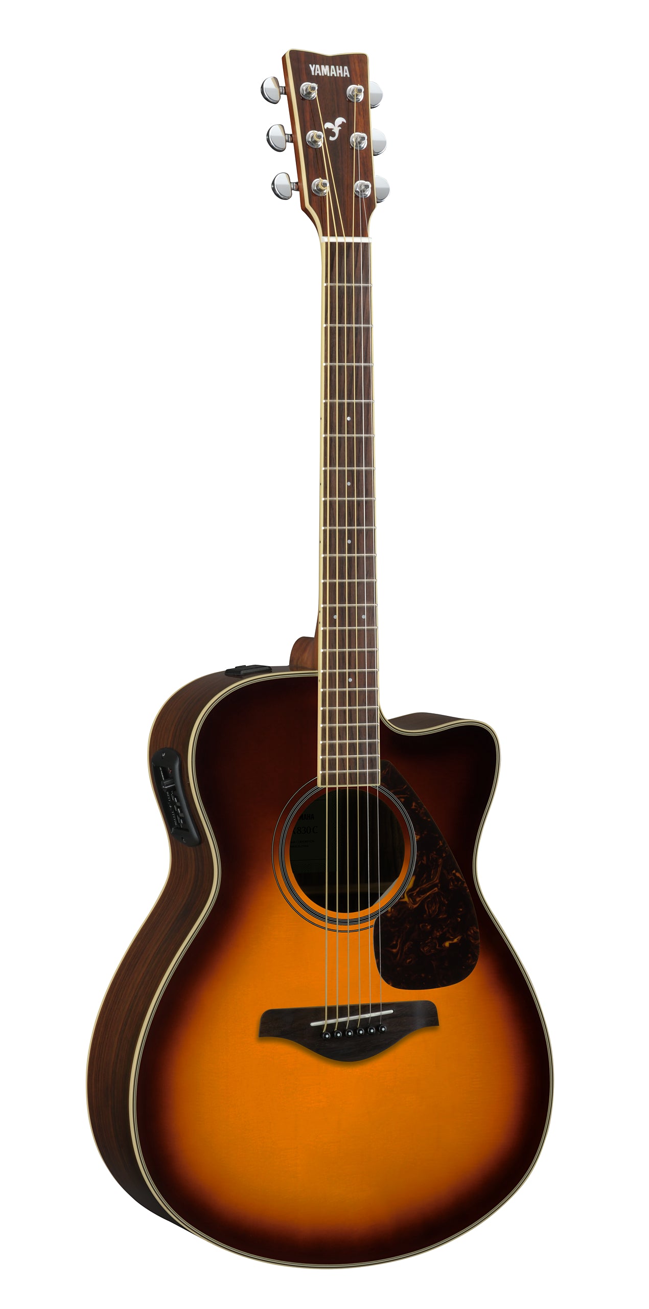 Yamaha FSX830C Brown Sunburst Concert Cutaway Acoustic-Electric Guitar – Rich Rosewood Tone & Stage-Ready Performance