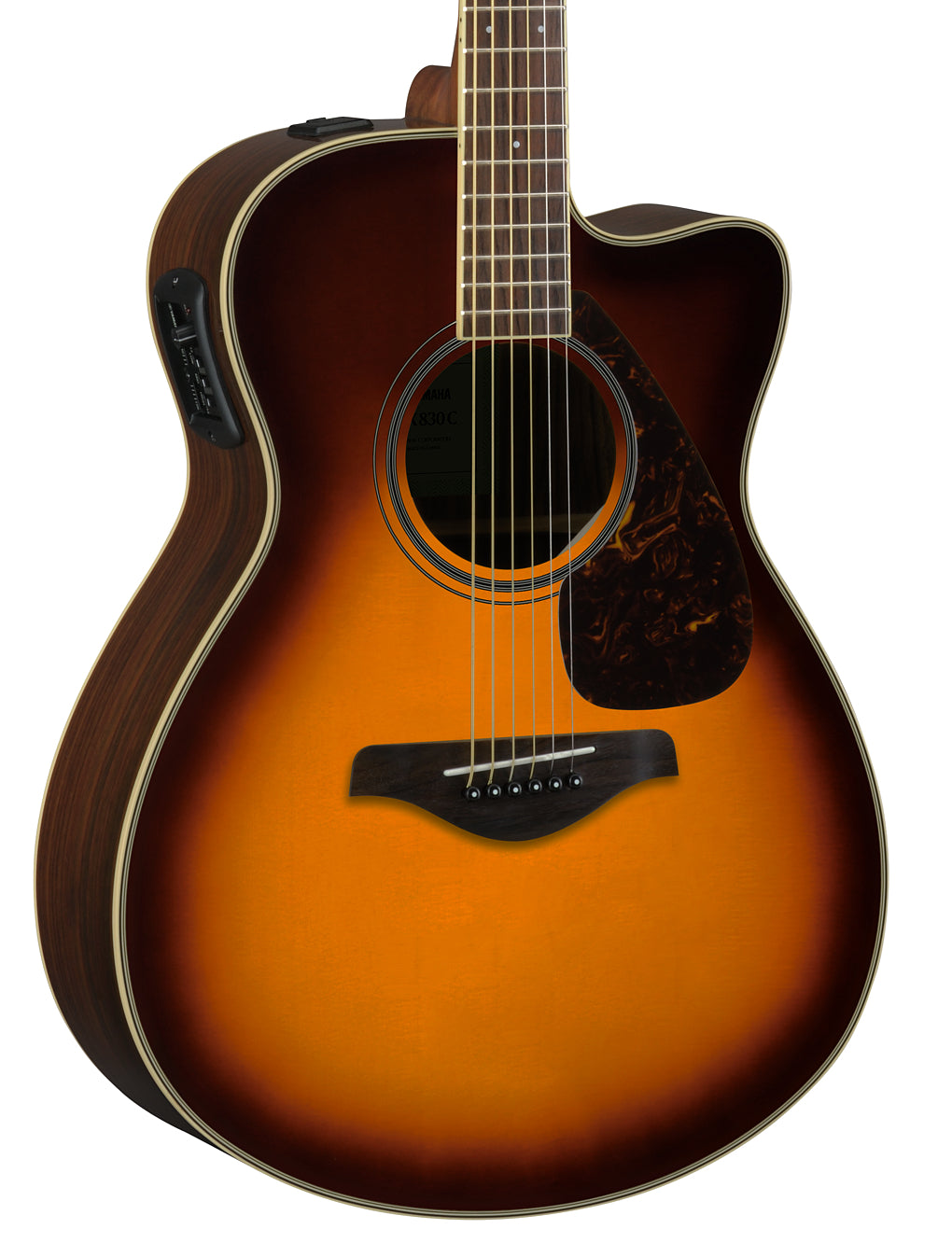 Yamaha FSX830C Brown Sunburst Concert Cutaway Acoustic-Electric Guitar – Rich Rosewood Tone & Stage-Ready Performance