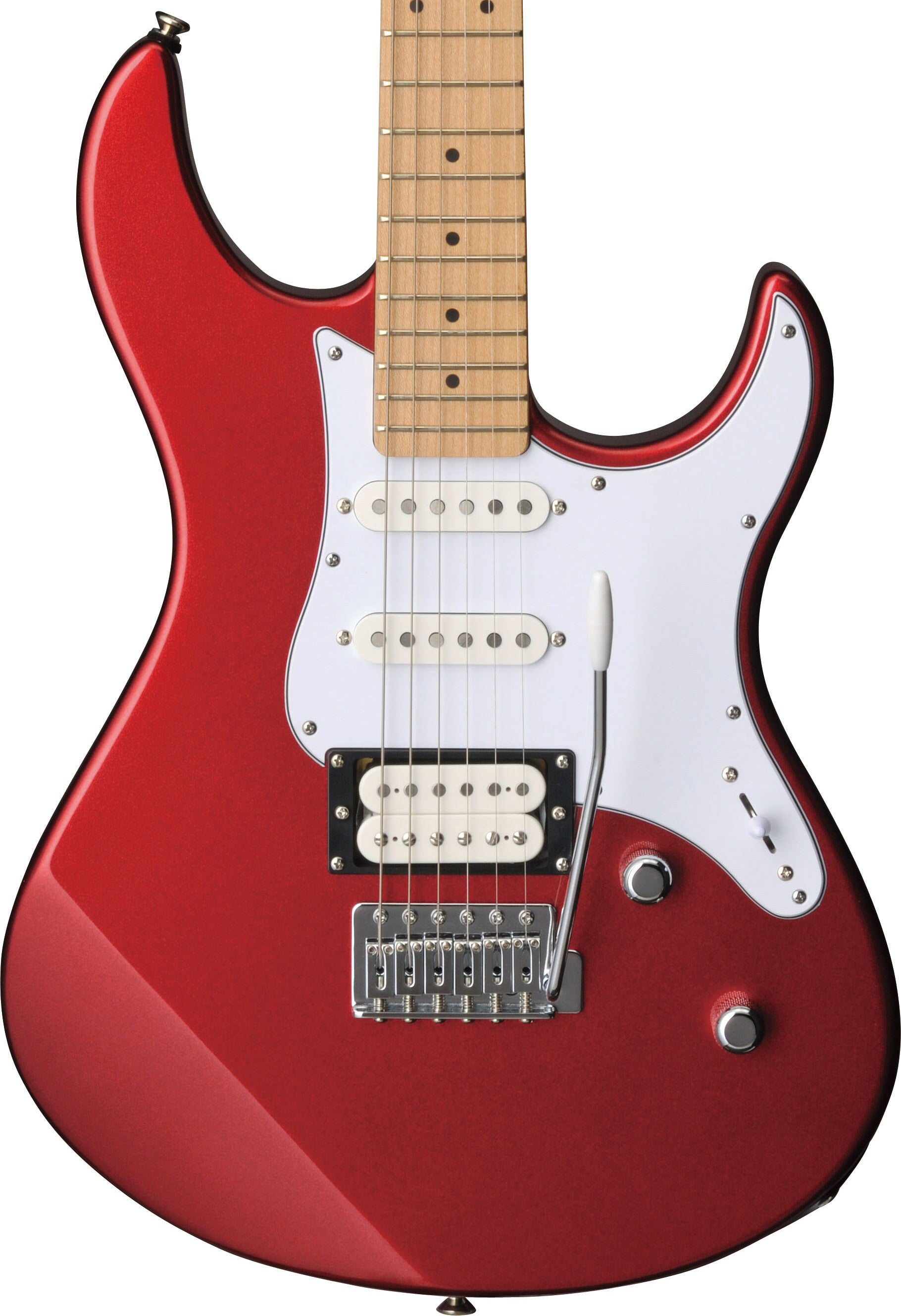 Yamaha PAC112VM Red Metallic Electric Guitar – Bright Maple Snap & Versatile HSS Tone