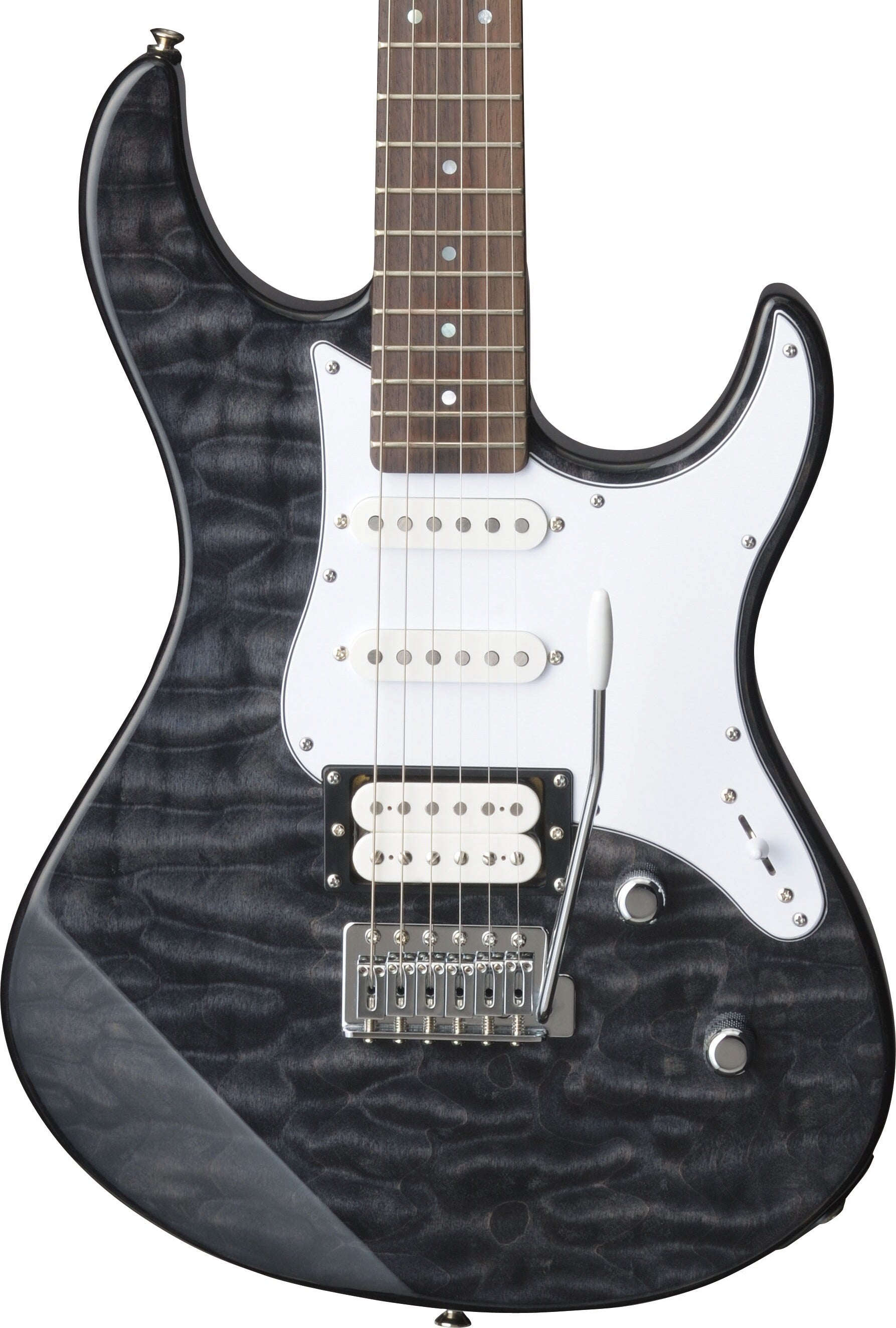 Yamaha PAC212VQM Translucent Black Electric Guitar – Quilted Maple Style & Versatile Tone