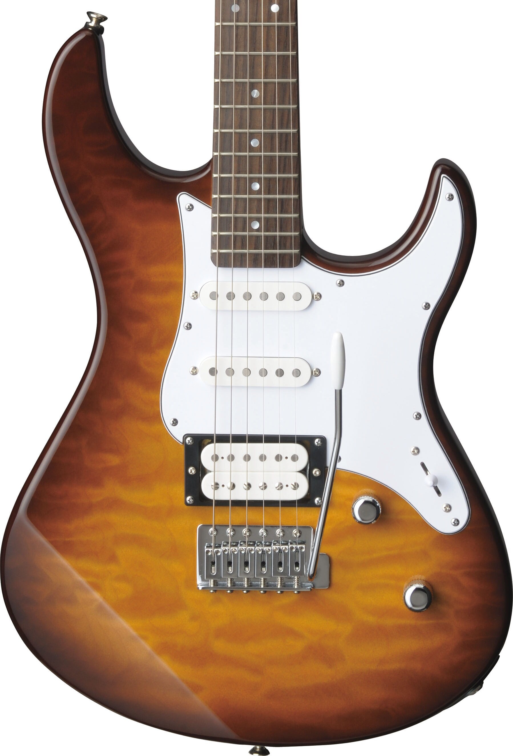 Yamaha PAC212VQM Tobacco Brown Sunburst Electric Guitar – Quilted Maple Style & Versatile Tone