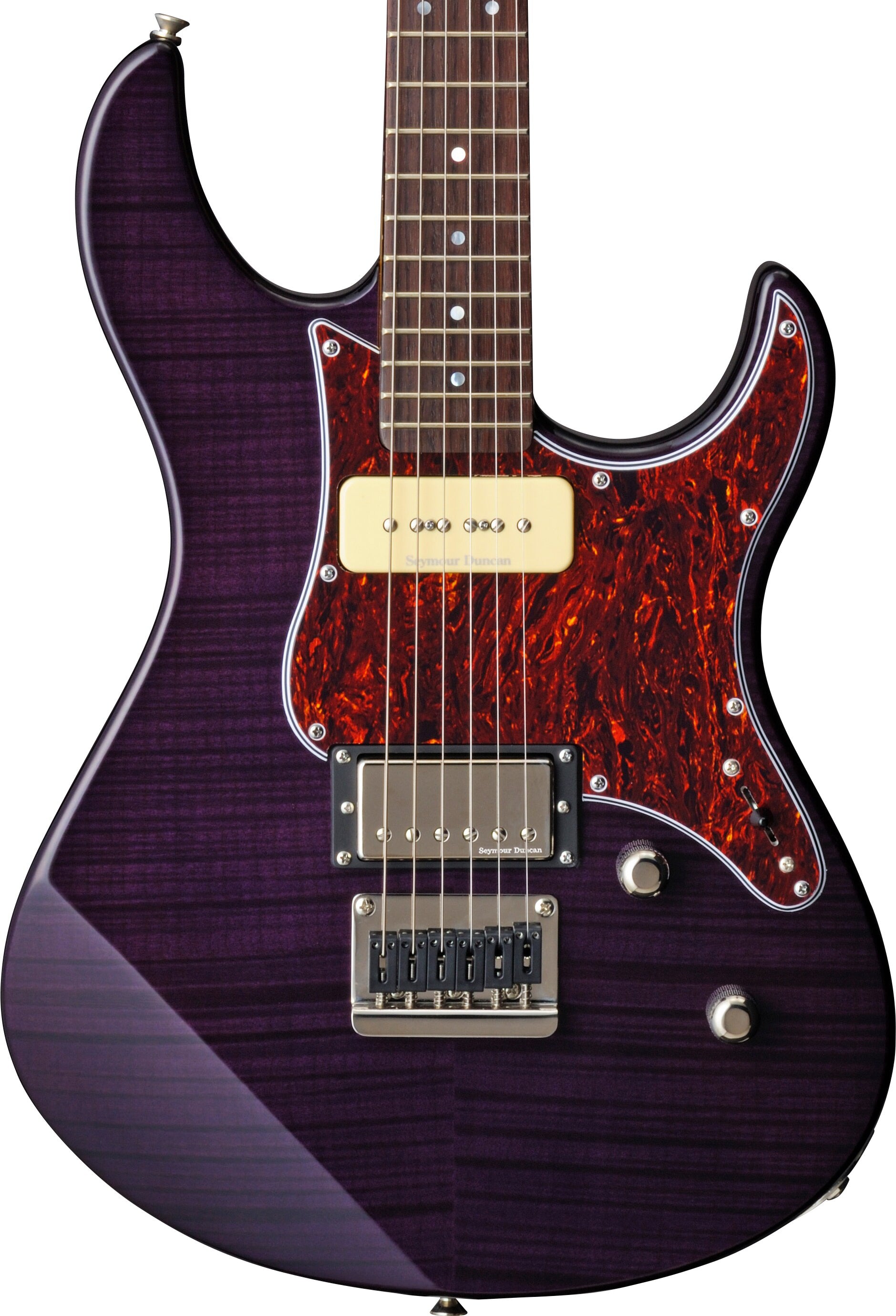Yamaha PAC611HFM Translucent Purple Electric Guitar – P90 Clarity & Seymour Duncan Power