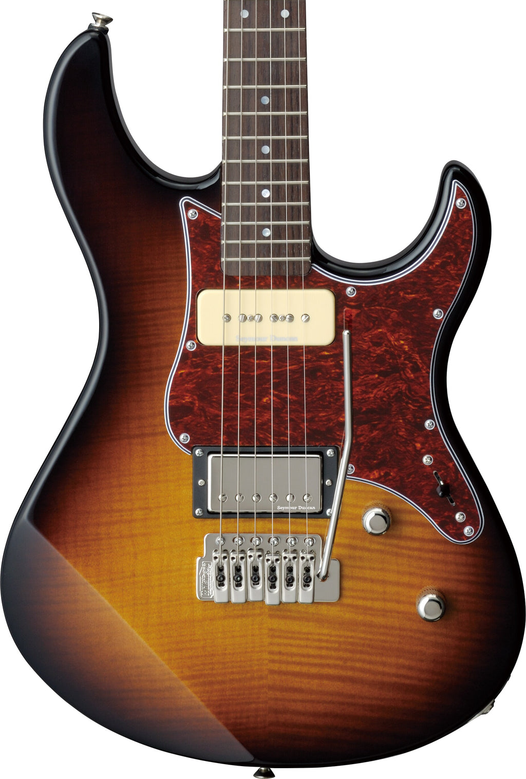 Yamaha PAC611VFM Tobacco Brown Sunburst Electric Guitar – P90 Clarity & Seymour Duncan Tremolo Power