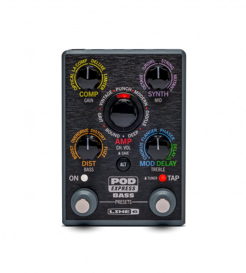 Line 6 POD Express Bass – Ultra-Portable Bass Processor with HX-Derived Tones
