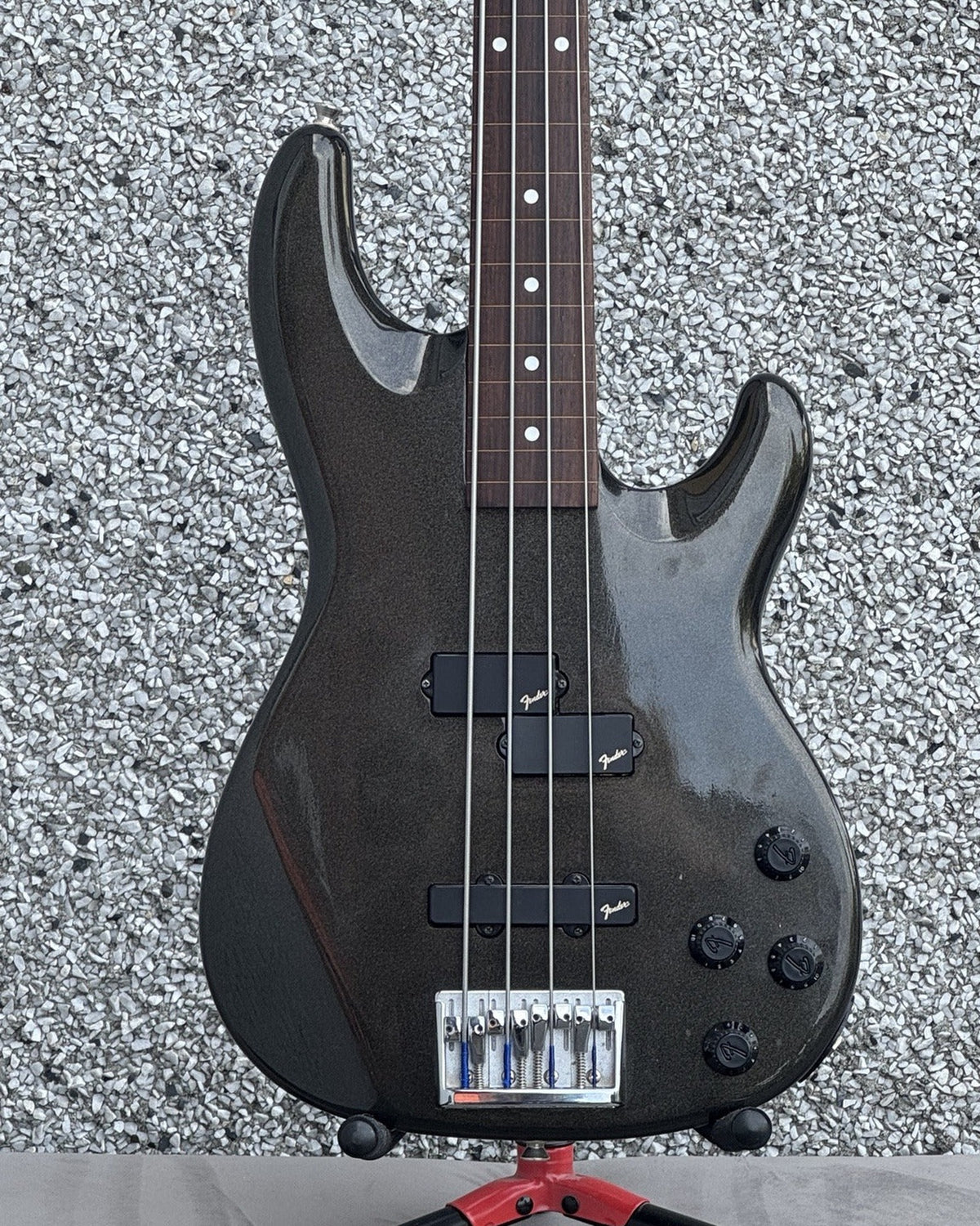 1994 Fender MIJ Precision Bass Lyte Fretless – Montego Black
