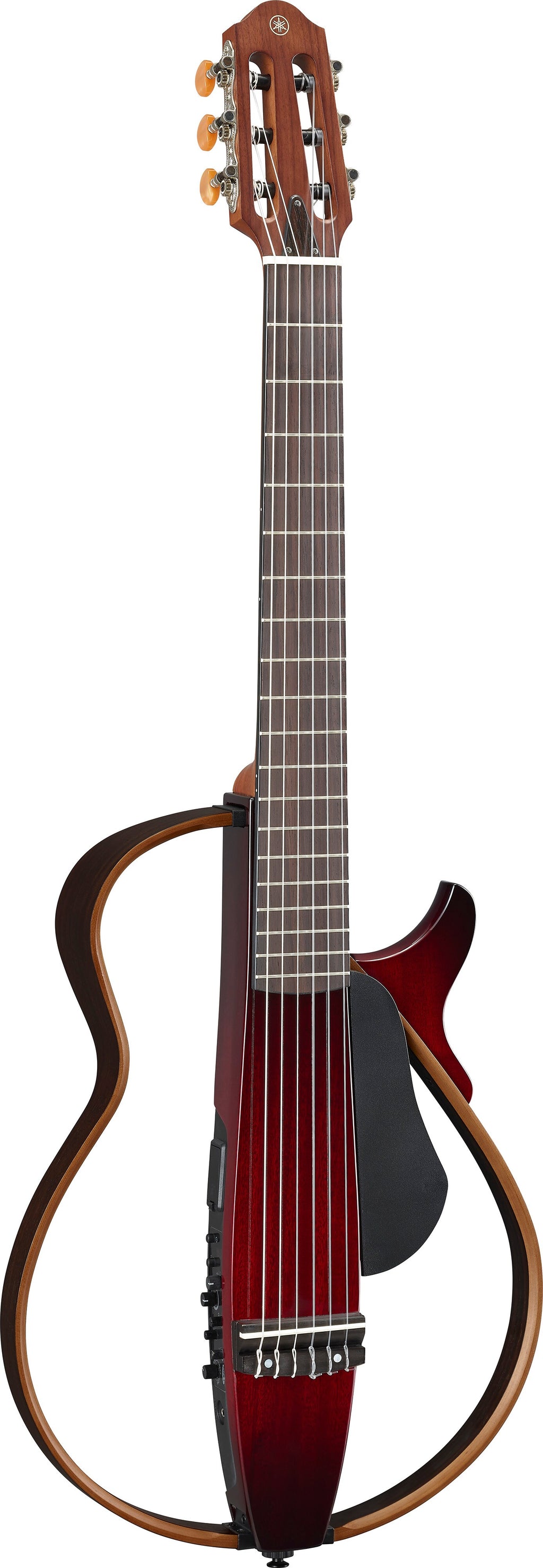 Yamaha SLG200N Crimson Red Burst Silent Guitar – Quiet Nylon-String Practice & Travel Performance