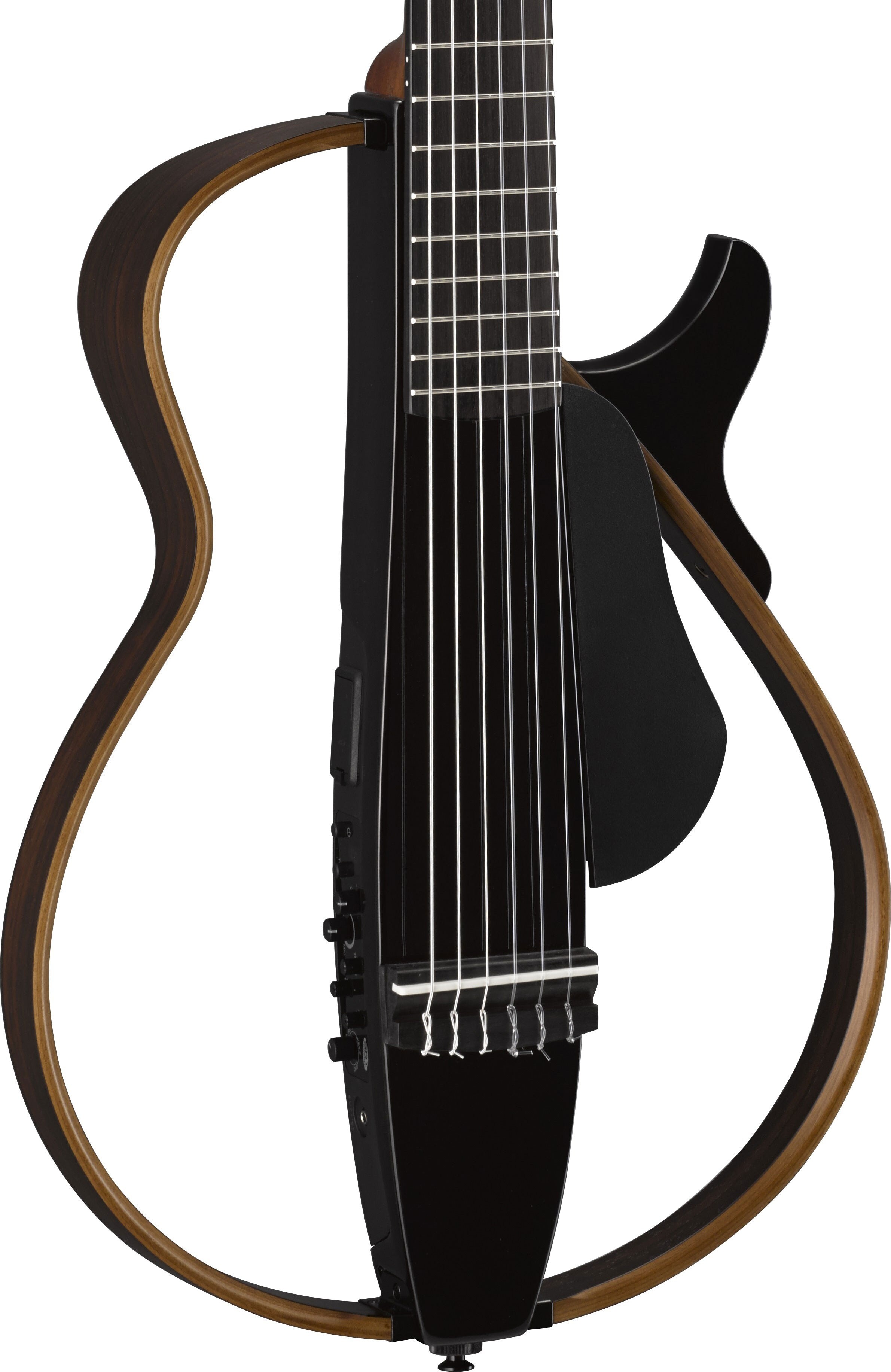 Yamaha SLG200N Translucent Black Silent Guitar – Quiet Nylon-String Practice & Travel Performance