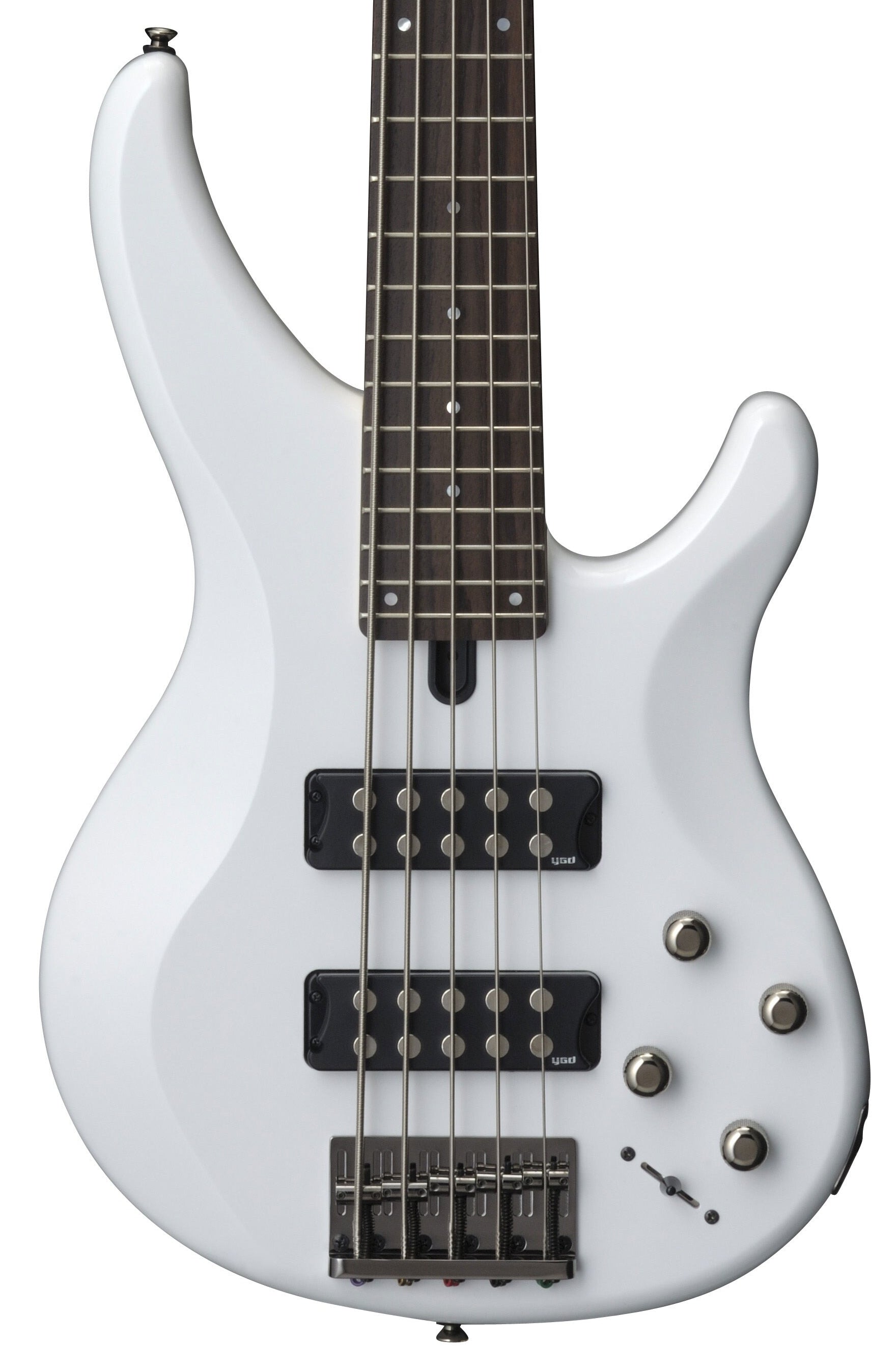Yamaha TRBX305 White 5-String Bass Guitar – Active Performance & Extended Low-End Range