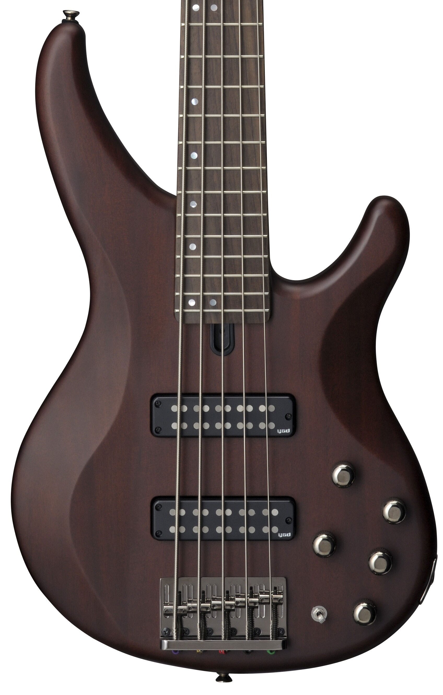 Yamaha TRBX505 Translucent Brown 5-String Bass Guitar – Active/Passive Flexibility & Extended Low-End Range