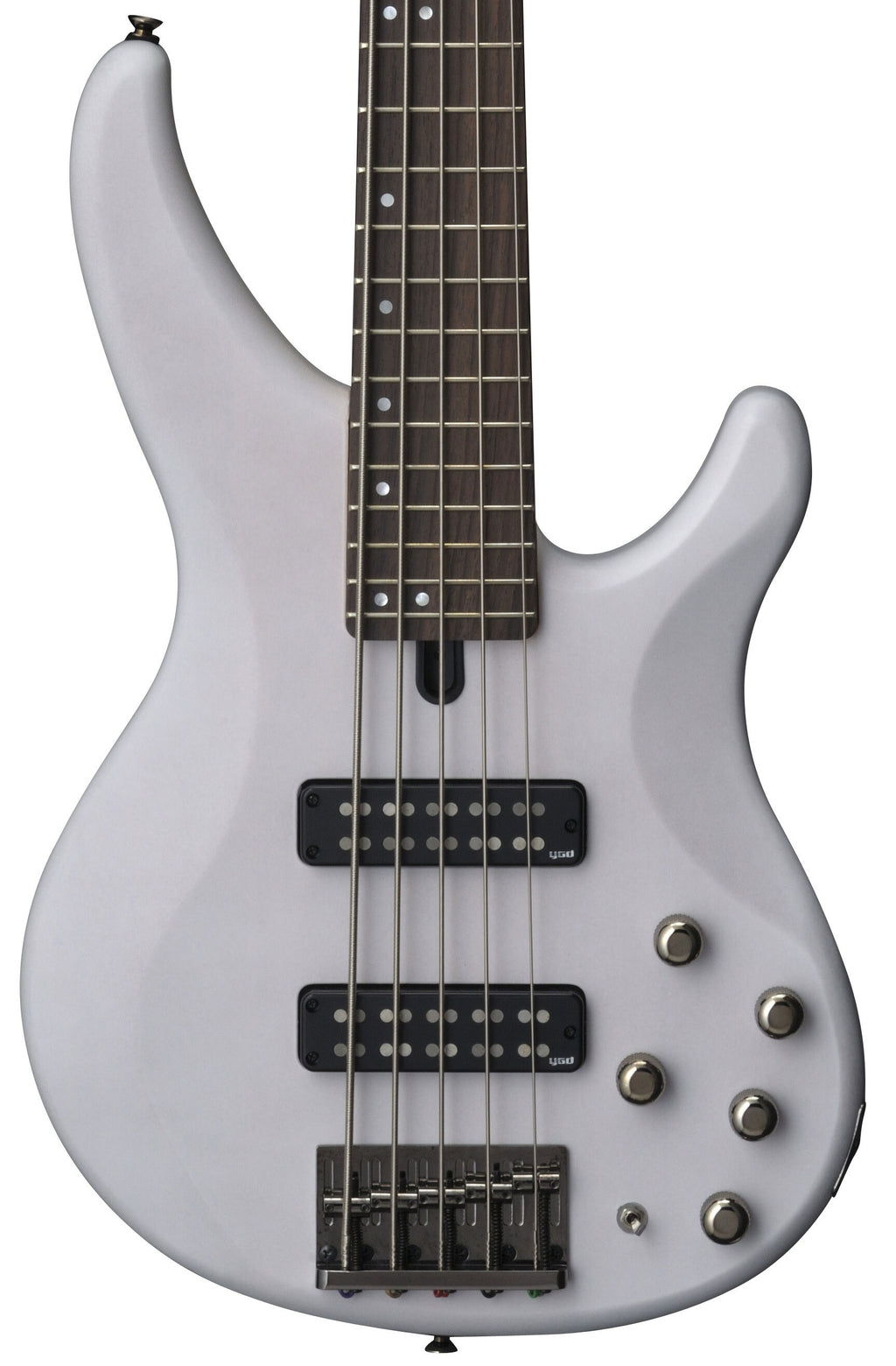 Yamaha TRBX505 Translucent White 5-String Bass Guitar – Active/Passive Flexibility & Extended Low-End Range