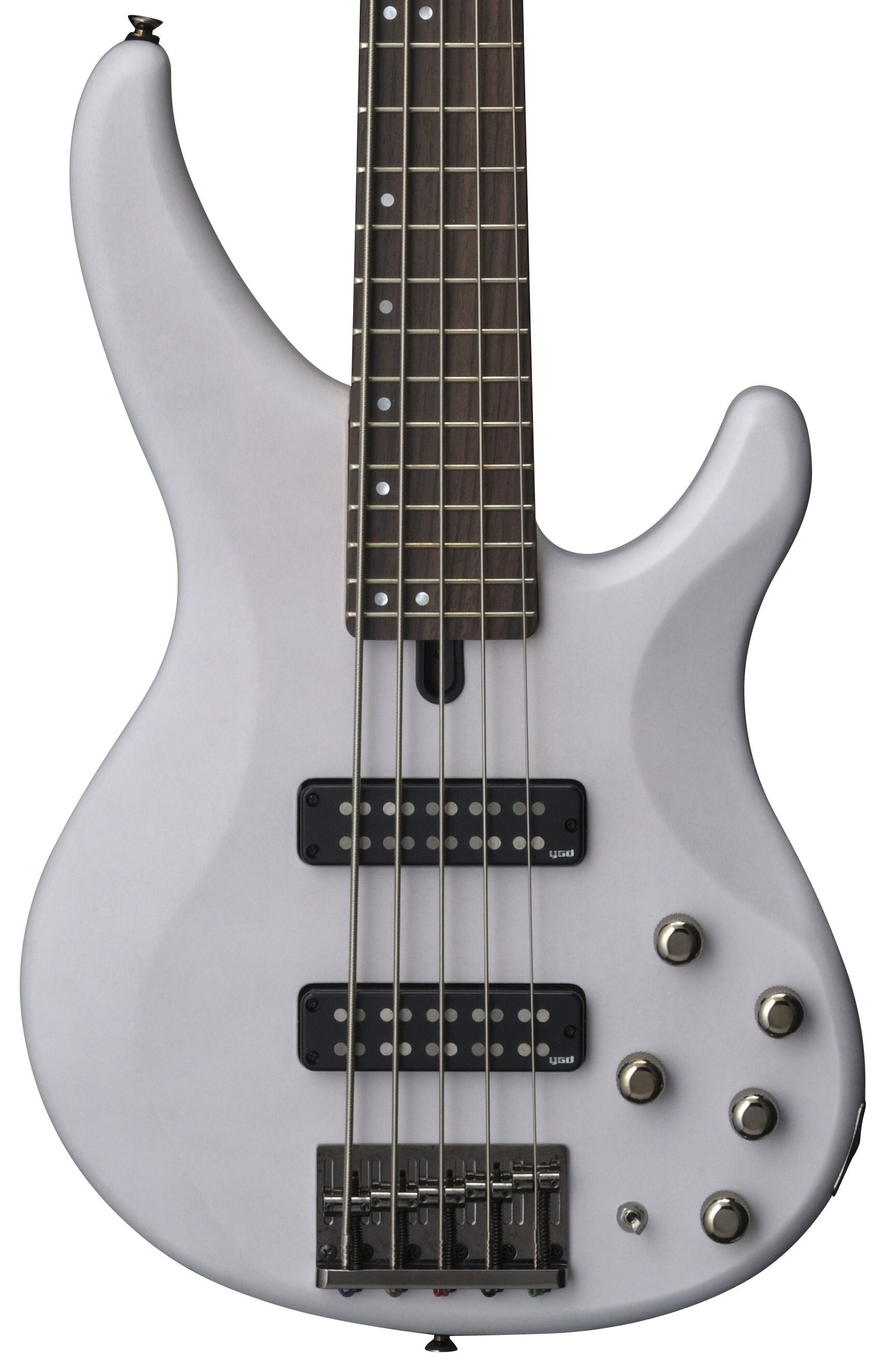 Yamaha TRBX505 Translucent White 5-String Bass Guitar – Active/Passive Flexibility & Extended Low-End Range