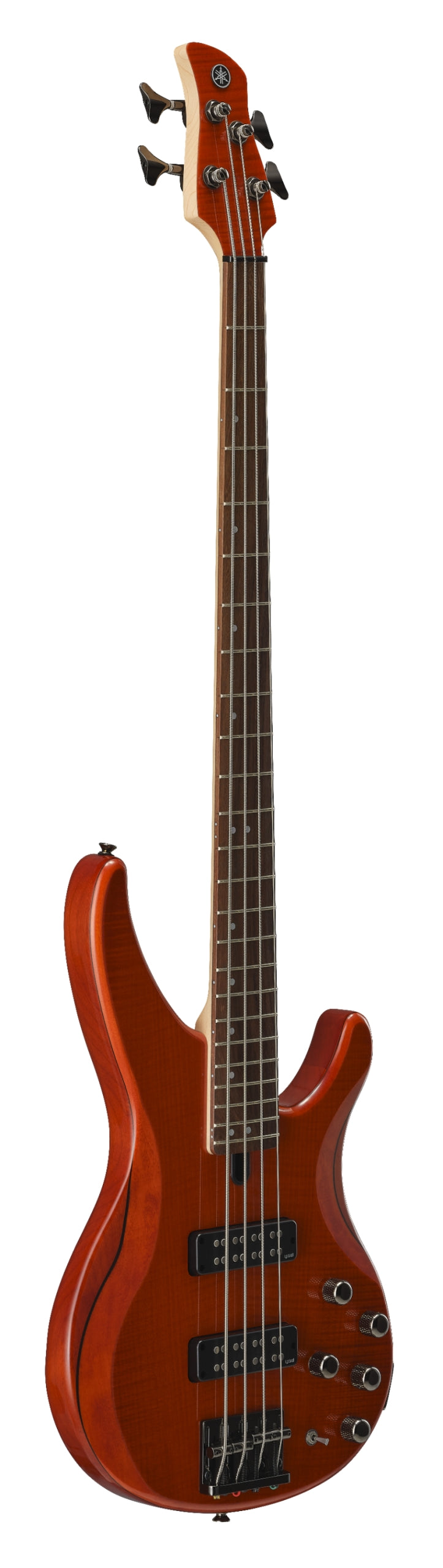 Yamaha TRBX604FM Caramel Brown Bass Guitar – Flamed Maple Style & Active/Passive Flexibility