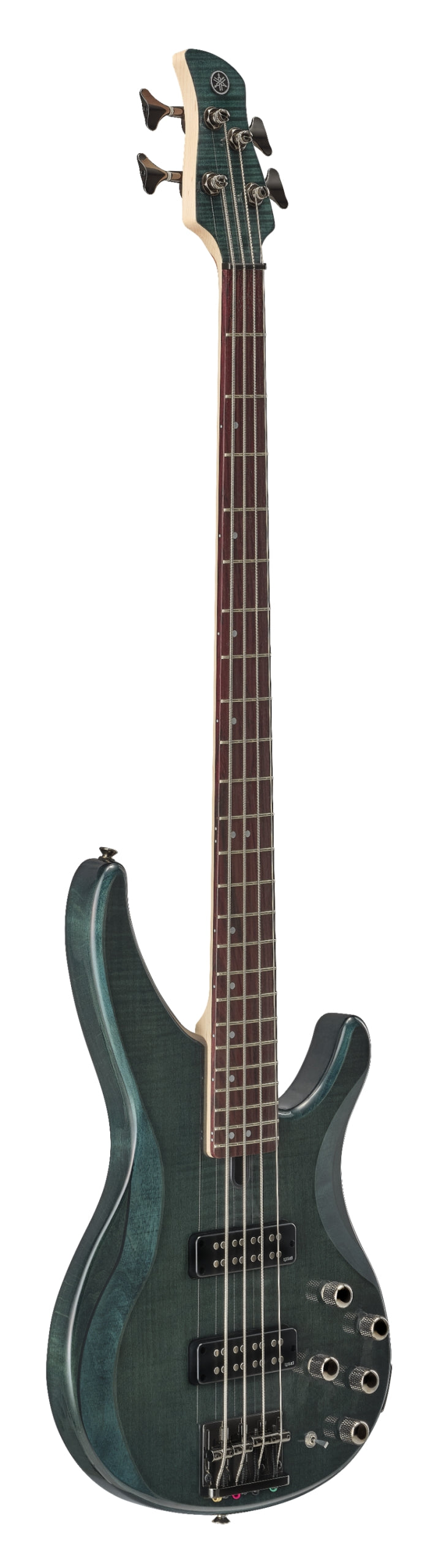 Yamaha TRBX604FM Indigo Blue Bass Guitar – Flamed Maple Style & Active/Passive Flexibility