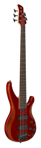 Yamaha TRBX605FM Caramel Brown 5-String Bass Guitar – Flamed Maple Style & Extended Active/Passive Flexibility