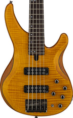 Yamaha TRBX605FM Matte Amber 5-String Bass Guitar – Flamed Maple Style & Extended Active/Passive Flexibility