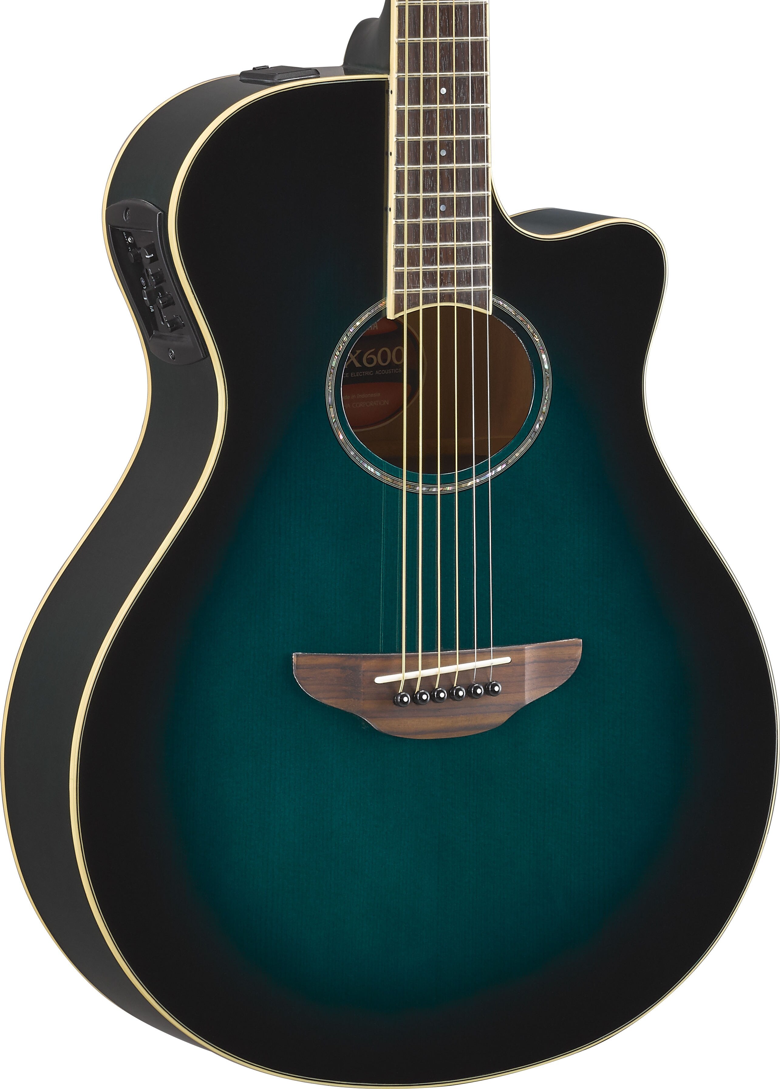 Yamaha APX600 Oriental Blue Burst Acoustic-Electric Guitar – Slim Comfort & Stage-Ready Performance