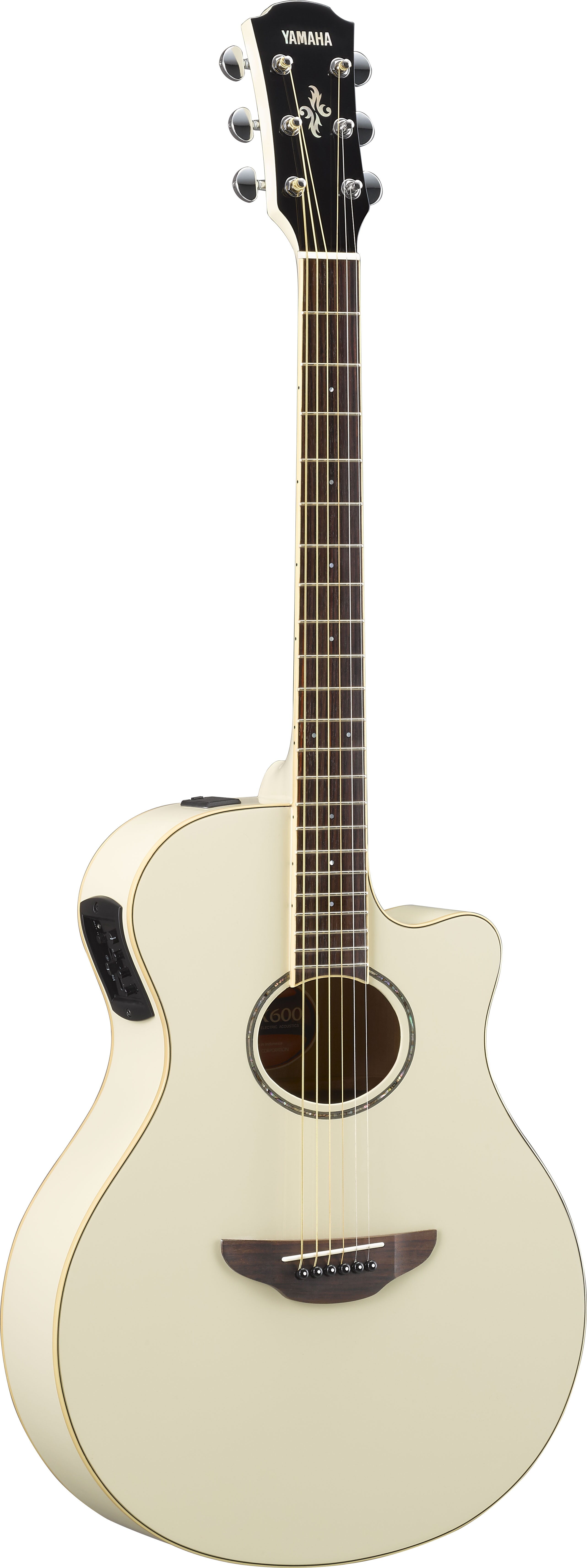 Yamaha APX600 Vintage White Acoustic-Electric Guitar – Slim Comfort & Stage-Ready Performance